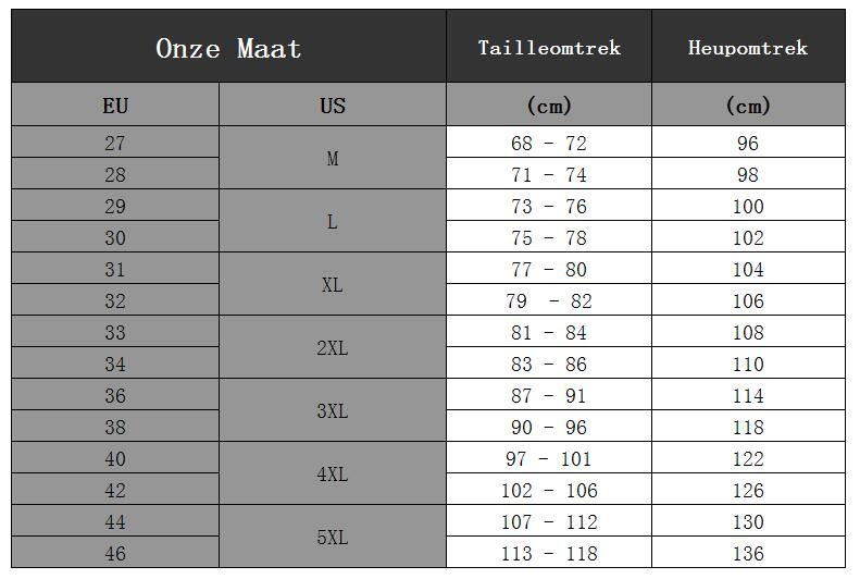 Kleurkleding Heren Broeken Maat