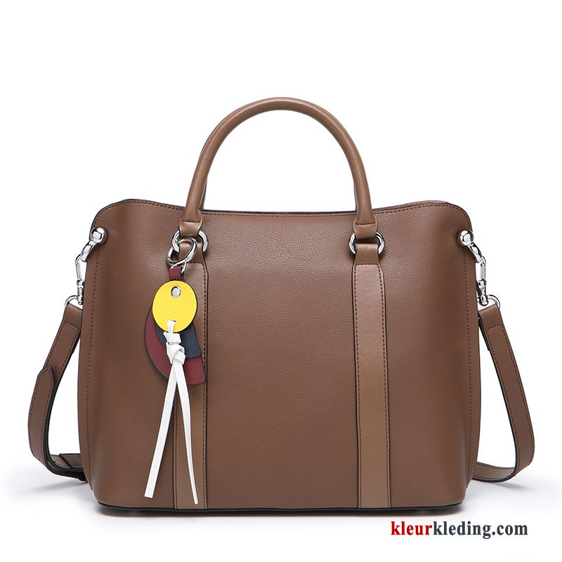 2019 Echt Leer Tas Dames Messenger Tas Nieuw Groen Handtas