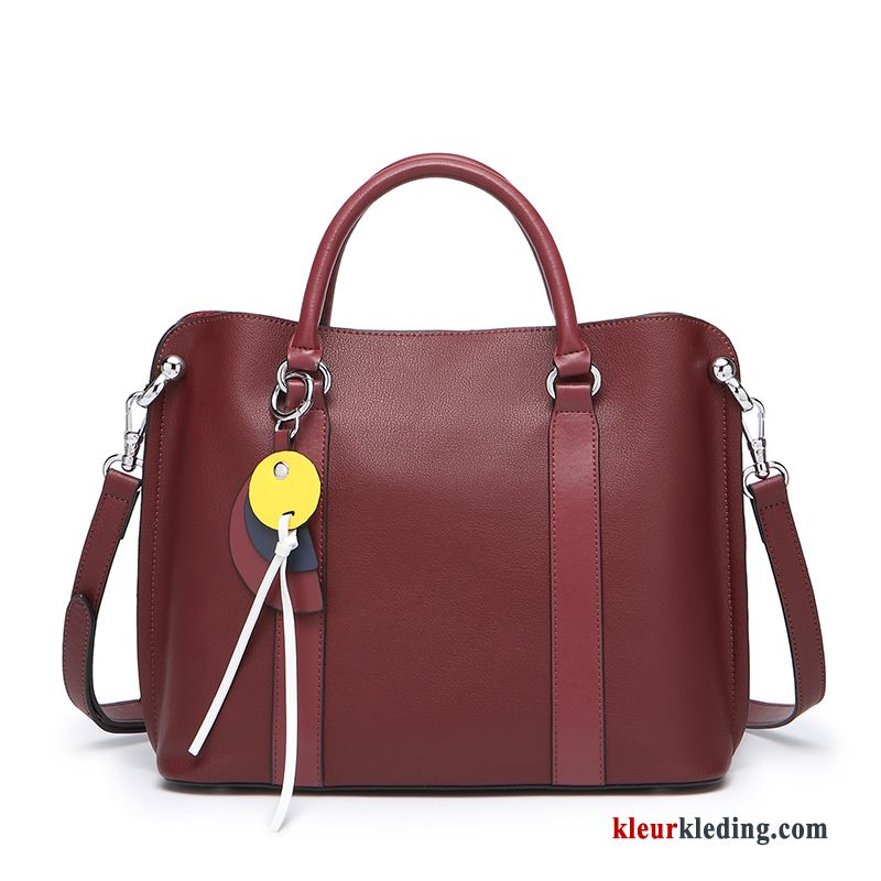 2019 Echt Leer Tas Dames Messenger Tas Nieuw Groen Handtas