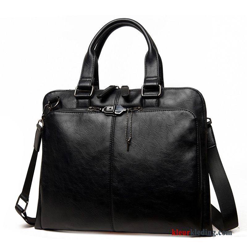 Aktetas Business Messenger Tas Casual Handtas Heren Schoudertas Bruine