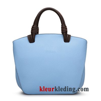 Alle Wedstrijden Winter Tas Messenger Tas Mode Dames Handtas Echt Leer Blauw