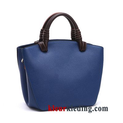 Alle Wedstrijden Winter Tas Messenger Tas Mode Dames Handtas Echt Leer Blauw