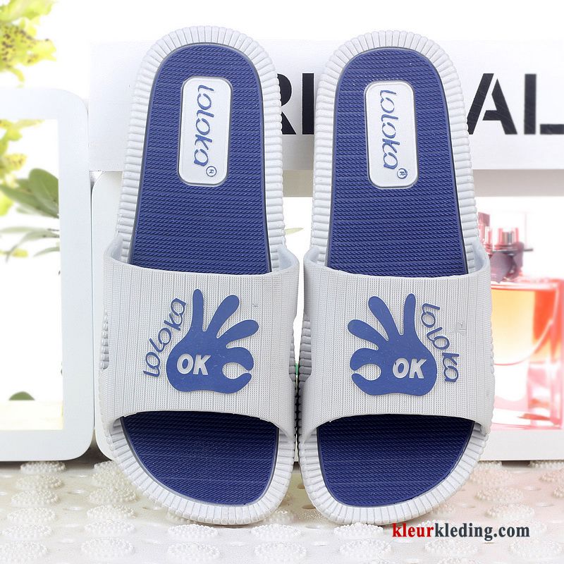 Antislip Lovers Pantoffels Mannen Vrouwen Dikke Zool Zomer Slippers Heren Blauw