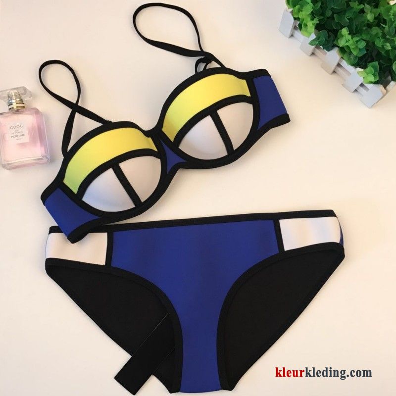 Bikini Staal Spleet Groot Warmwaterbronnen Nieuwe Kleur Mini Dun Dames Fluorescentie