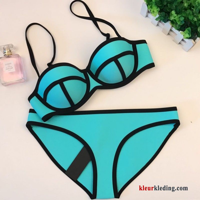 Bikini Staal Spleet Groot Warmwaterbronnen Nieuwe Kleur Mini Dun Dames Fluorescentie