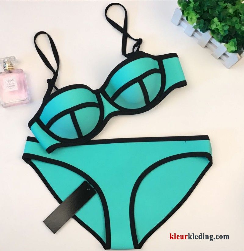 Bikini Staal Spleet Groot Warmwaterbronnen Nieuwe Kleur Mini Dun Dames Fluorescentie