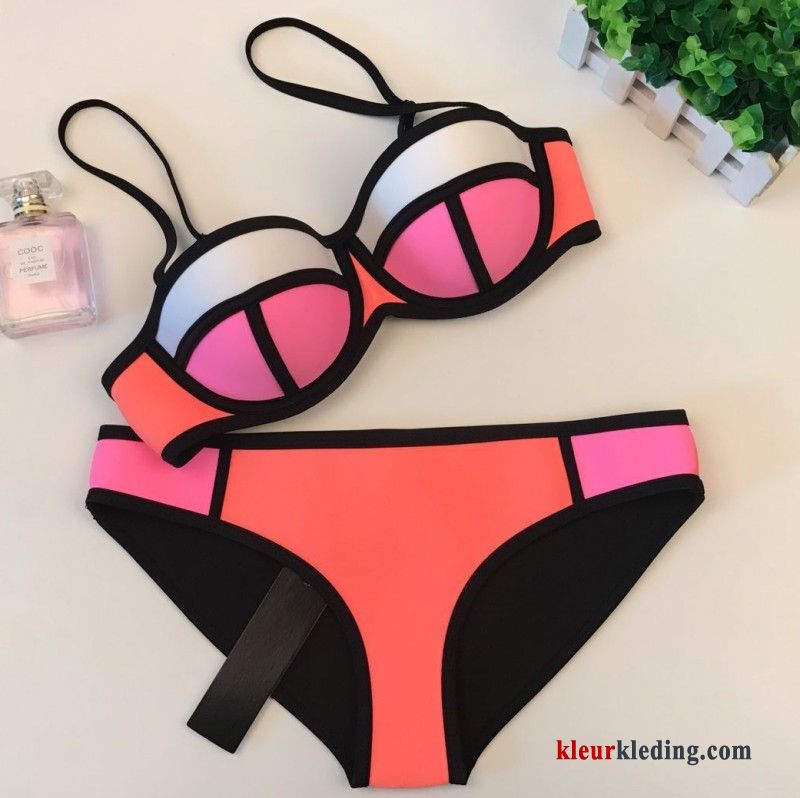 Bikini Staal Spleet Groot Warmwaterbronnen Nieuwe Kleur Mini Dun Dames Fluorescentie