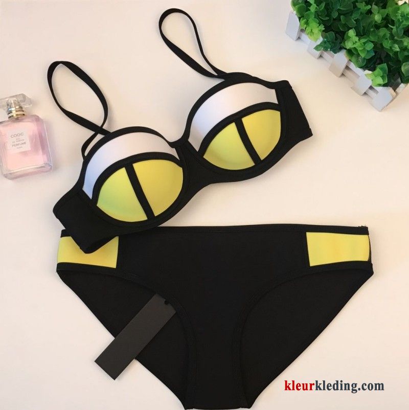 Bikini Staal Spleet Groot Warmwaterbronnen Nieuwe Kleur Mini Dun Dames Fluorescentie