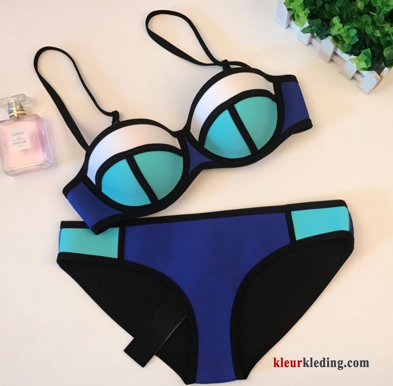 Bikini Staal Spleet Groot Warmwaterbronnen Nieuwe Kleur Mini Dun Dames Fluorescentie