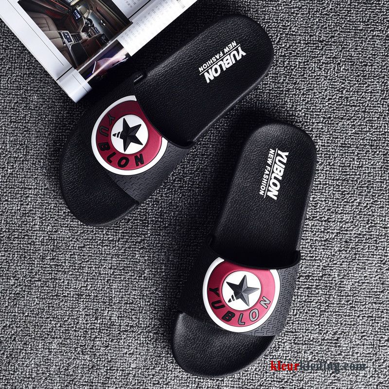 Binnen Antislip Pantoffels Badkamer Zomer Mannen Schoenen Slipper Heren Rood