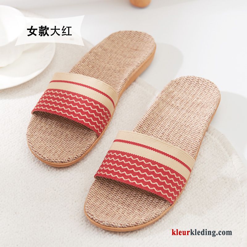 Binnen Mannen Vrouwen Zomer Slippers Lovers Pantoffels Antislip Dames Rood