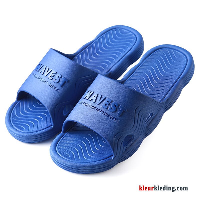 Binnen Zachte Zolen Badkamer Pantoffels Antislip Zomer Slippers Mannen Heren Blauw