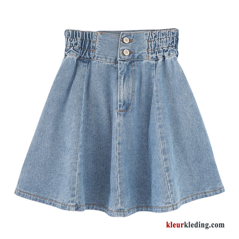 Blauw Hoge Taille Dames Nieuw Korte Rokjes 2018 Zomer Denim