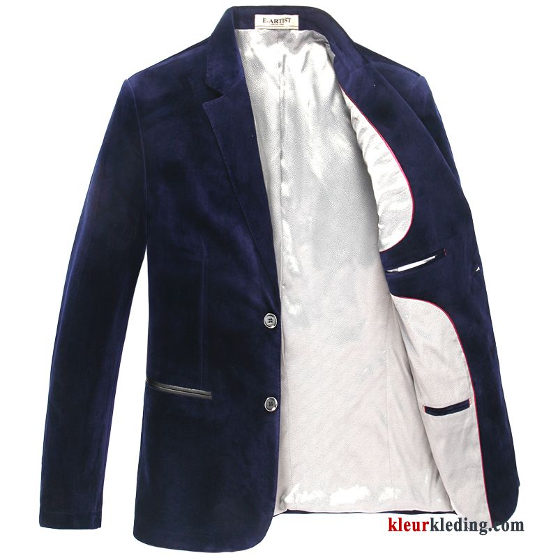 Blazer Bedrijf Grote Maten Heren Casual Mannelijk Blauw Vet Winter Kleding