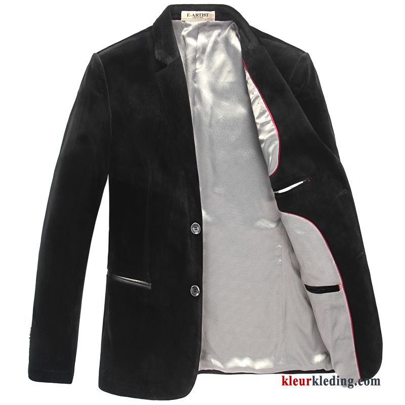 Blazer Bedrijf Grote Maten Heren Casual Mannelijk Blauw Vet Winter Kleding