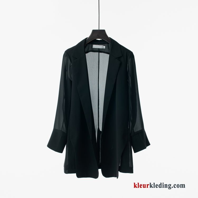 Blazer Chiffon Zonbeschermingskleding Losse Voorjaar Dames Lang Cardigan Nieuw