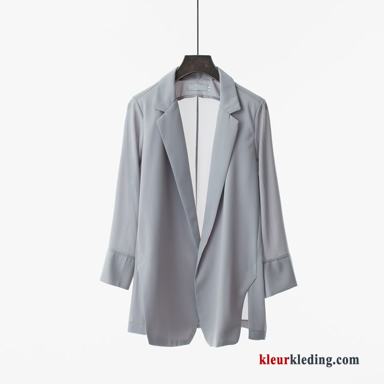 Blazer Chiffon Zonbeschermingskleding Losse Voorjaar Dames Lang Cardigan Nieuw