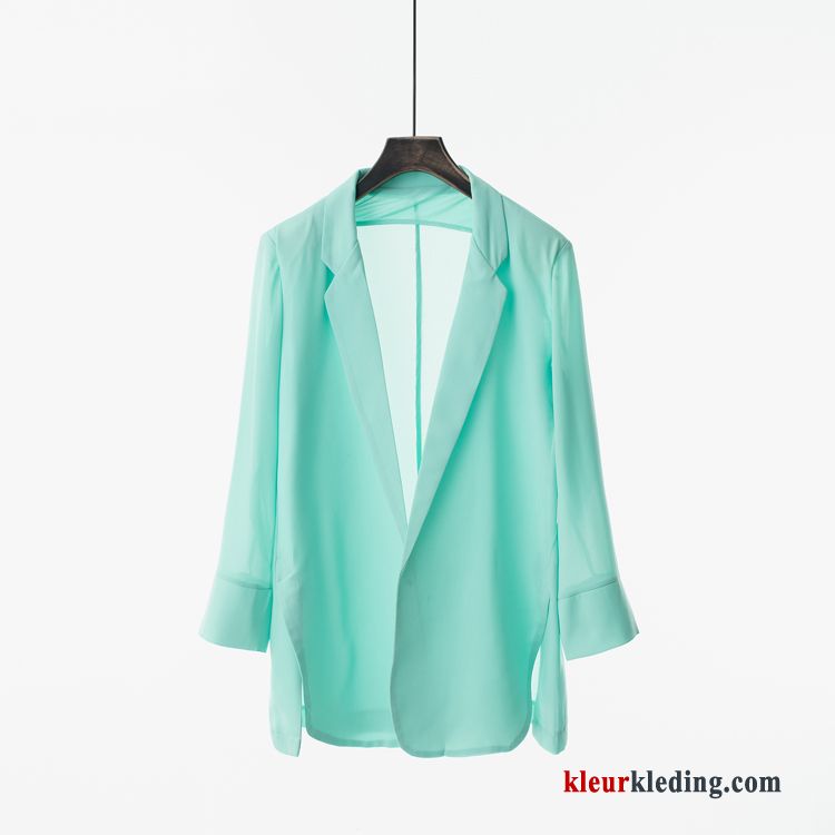 Blazer Chiffon Zonbeschermingskleding Losse Voorjaar Dames Lang Cardigan Nieuw