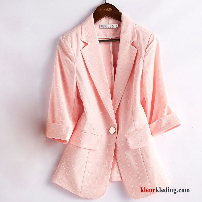 Blazer Dunne Blauw Pak Mini Mode Zomer Populair Rood Dames