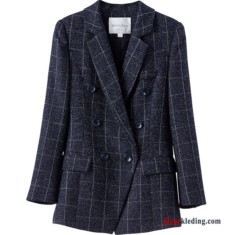 Blazer Geruit 2018 Mini Pak Jasje Herfst Casual Nieuw Dames