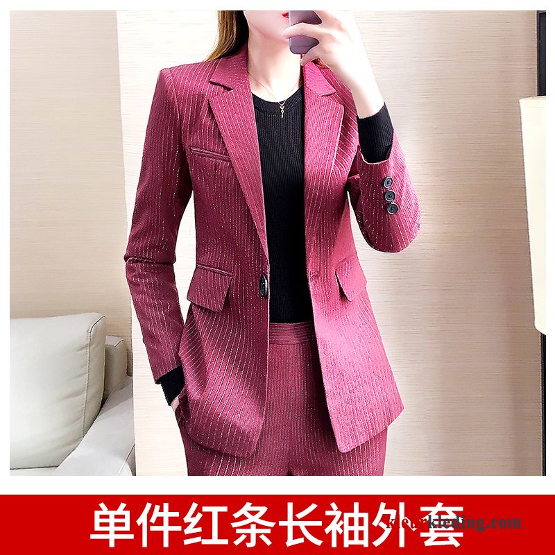 Blazer Mini Nieuw Elegante Dames Jasje Herfst Pak Jasje Rood