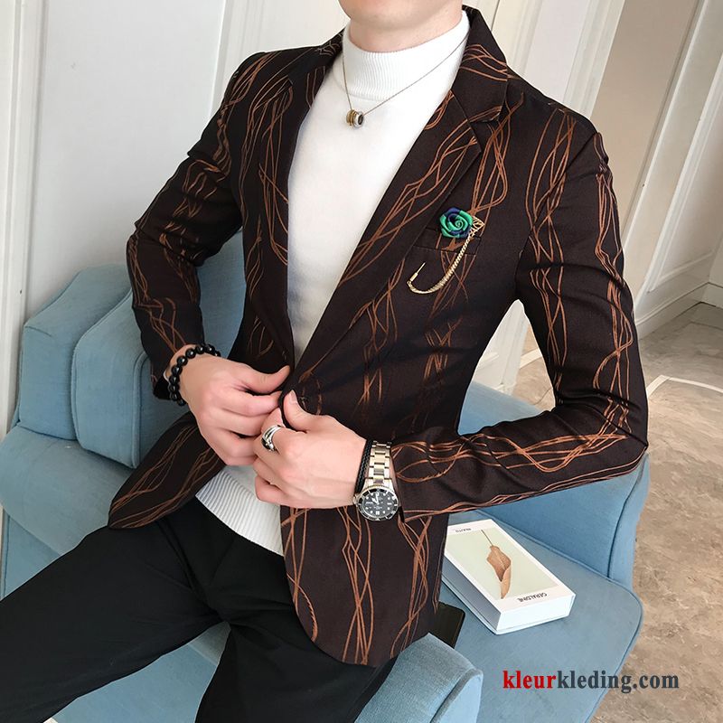 Blazer Nieuw Groen Mooi Pak Jasje Slim Fit Mannelijk Student Heren