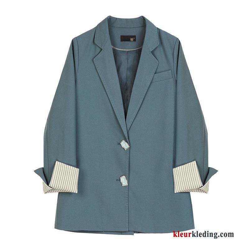 Blazer Nieuw Trend Casual Mouw Verbinding Herfst Streep Dames