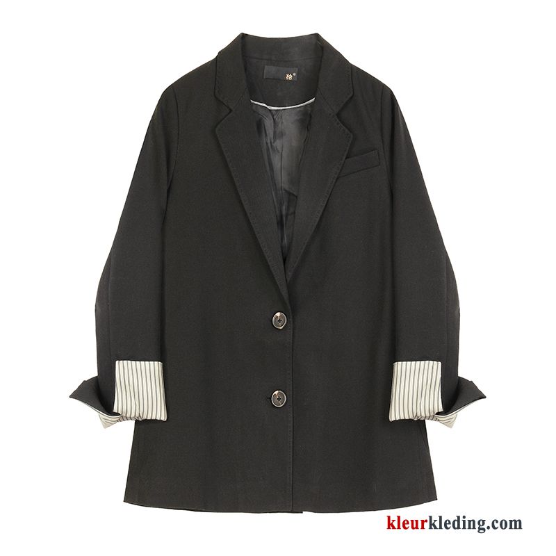 Blazer Nieuw Trend Casual Mouw Verbinding Herfst Streep Dames