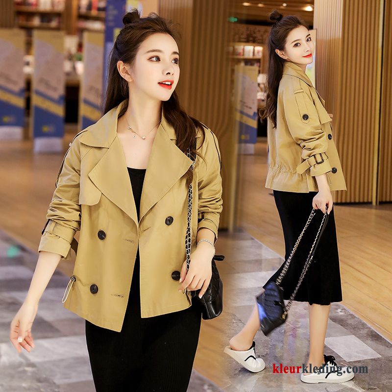 Blazer Trenchcoat Kort Cargo Voorjaar Dames Mini Trend Pak Jasje