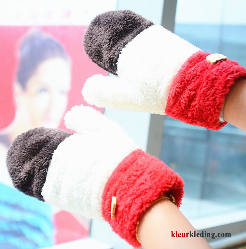 Blijf Warm Handschoen Schattig Dames Verdikken Pluche Liefde Winter