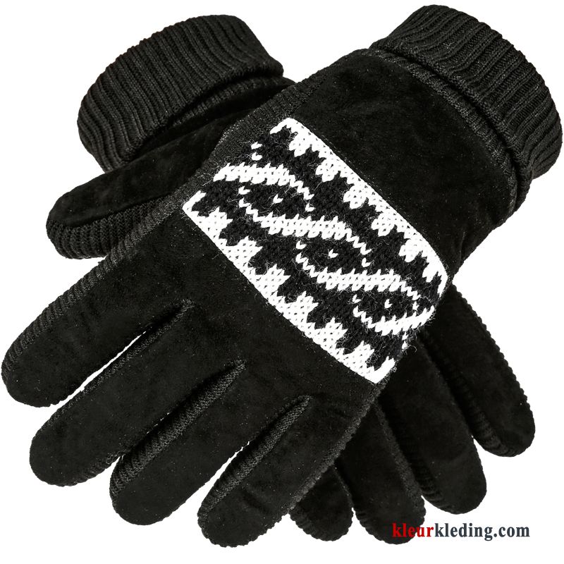 Blijf Warm Touchscreen Handschoen Heren Pluche Winter Bruin Koude