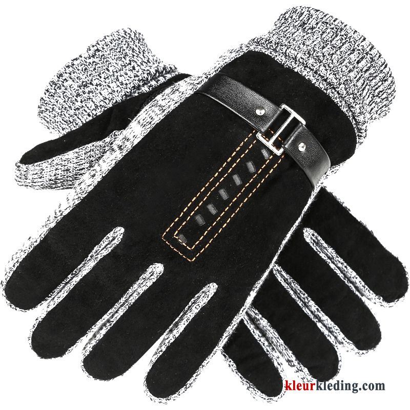 Blijf Warm Touchscreen Handschoen Heren Pluche Winter Bruin Koude