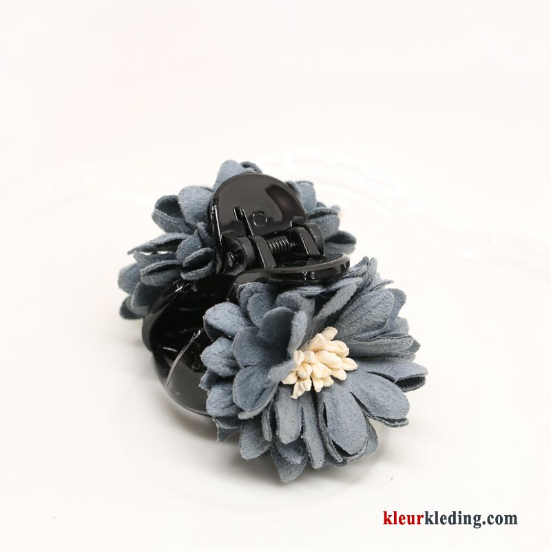 Bloemen Accessoires Haarspeld Kleurrijk Hoofdtooi Haaraccessoires Klem Geruit Dames Blauw