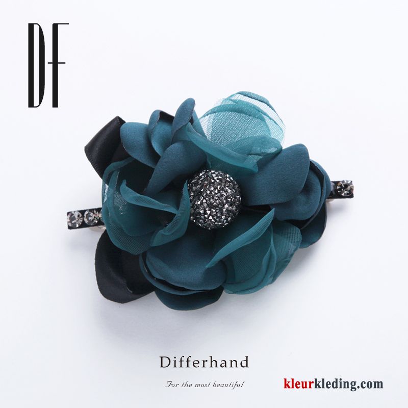 Bloemen Haarspeld Accessoires Veerklemmen Dames Haarbanden Elegante Paardenstaart Zwart