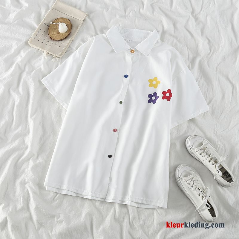 Blouse Jasje Polo Mini Instituut Zomer Dames Korte Mouw Trend