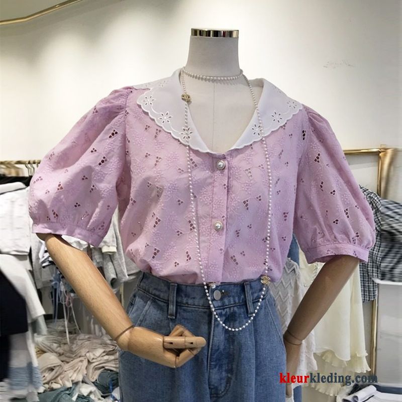 Blouse Nieuw Trend Korte Mouw Overhemd Zomer Jasje Groot Dames