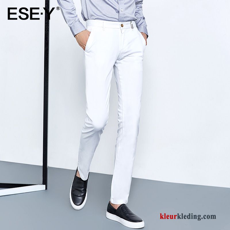 Broek Bedrijf Slim Fit Jeugd Casual Broek Heren Trend Wit