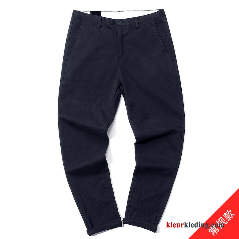 Broek Heren Grijs Slim Fit Origineel Rechtdoor Trendy Merk Mini Diepe Kleur