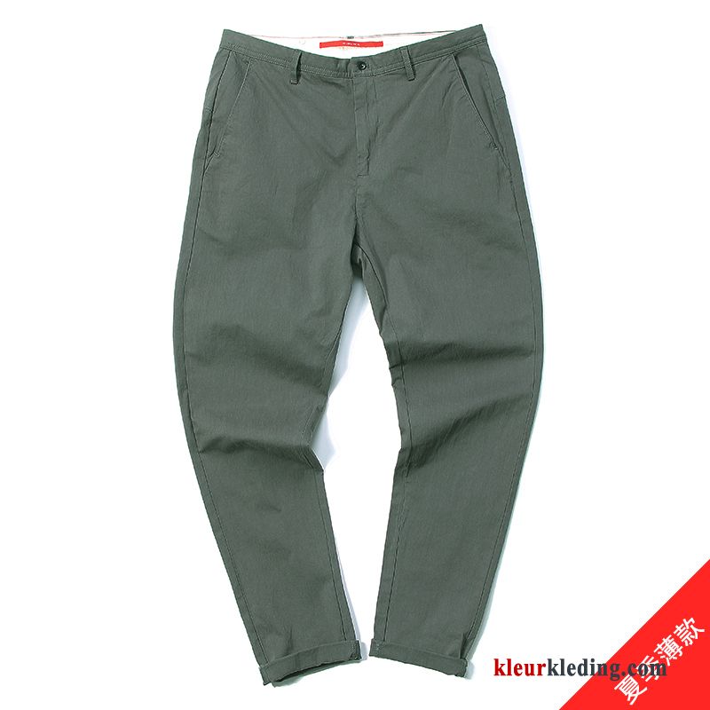 Broek Heren Grijs Slim Fit Origineel Rechtdoor Trendy Merk Mini Diepe Kleur