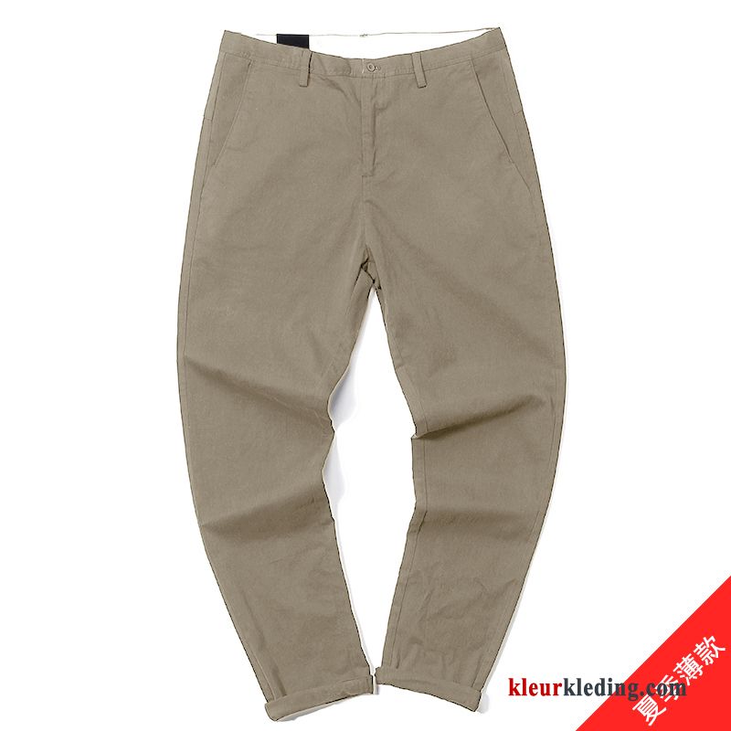 Broek Heren Grijs Slim Fit Origineel Rechtdoor Trendy Merk Mini Diepe Kleur