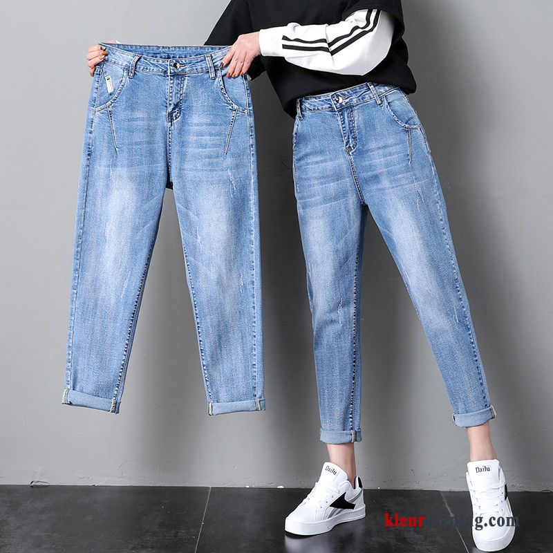 Broek Losse Spijkerbroek Jeans Dames Dunne Blauw Nieuw Licht