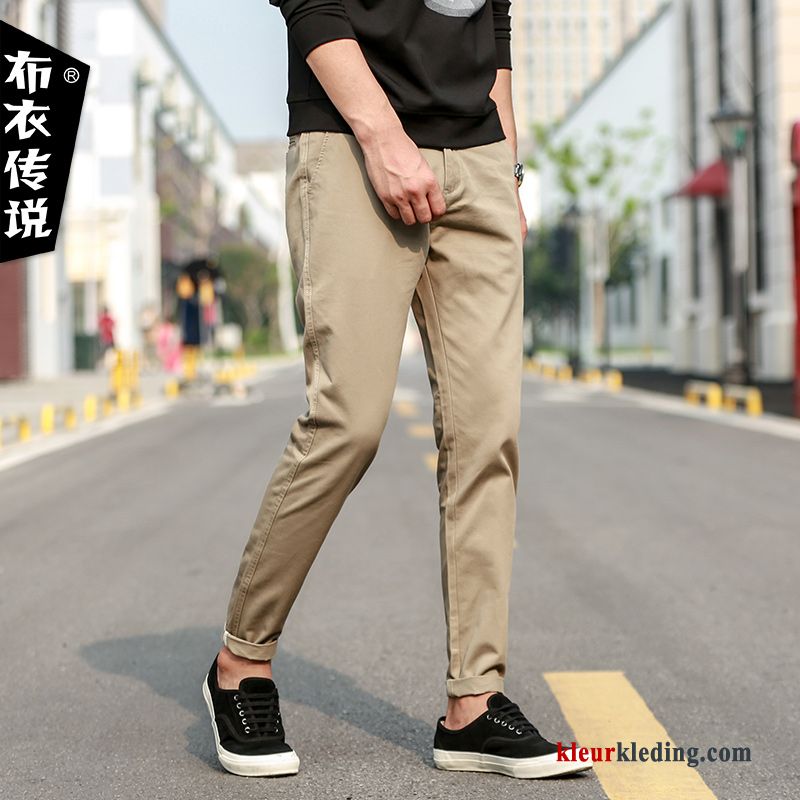 Broek Mini Jeugd Zwart Katoen Slim Fit Trend Lange Heren