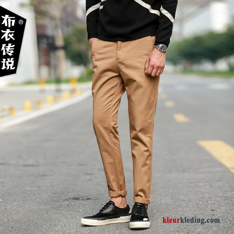 Broek Mini Jeugd Zwart Katoen Slim Fit Trend Lange Heren