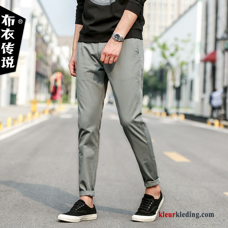 Broek Mini Jeugd Zwart Katoen Slim Fit Trend Lange Heren