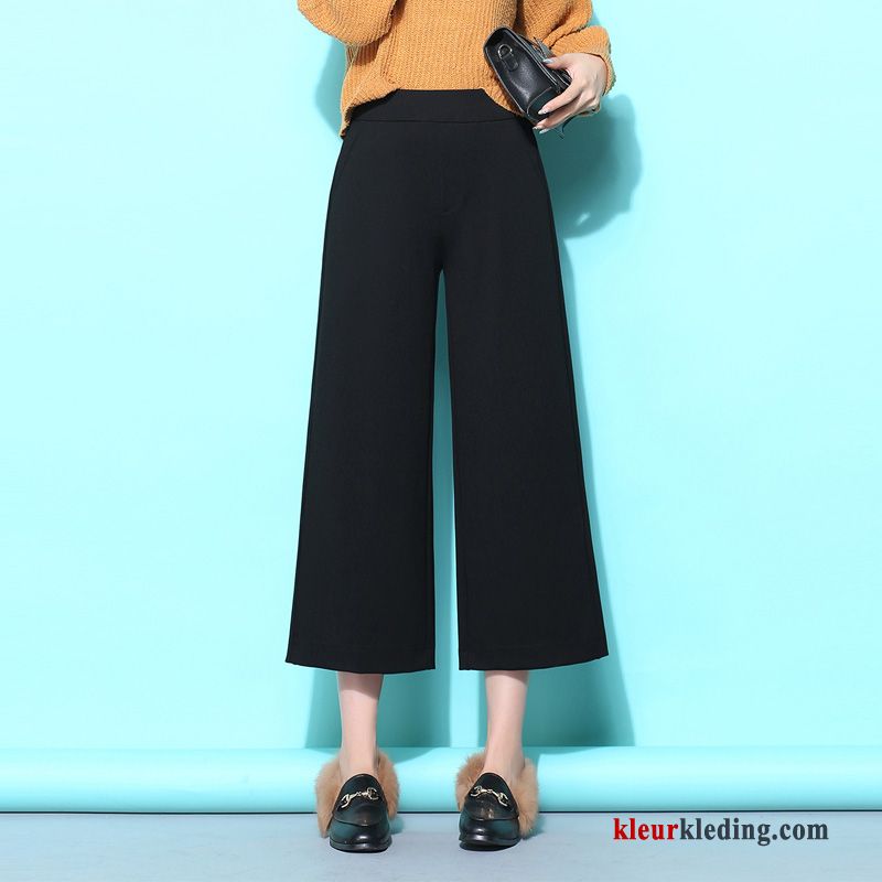 Broek Streep Hoge Taille Zwart Grote Maten 2018 Nieuw Herfst Dames