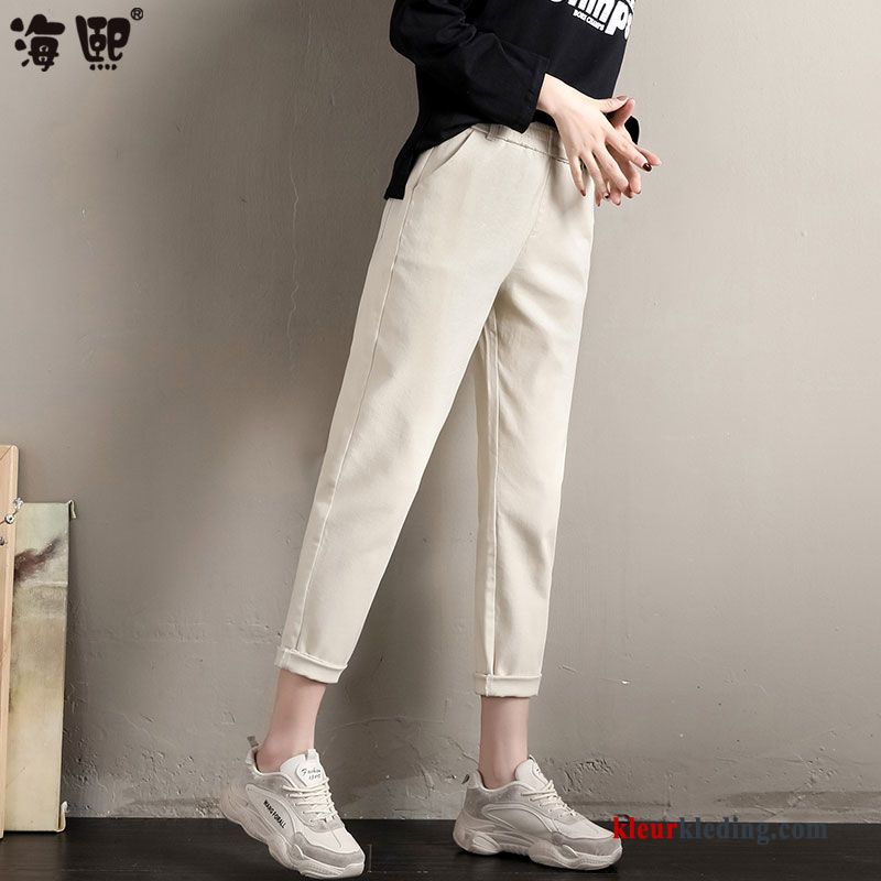 Broek Voorjaar Losse Harlan Dames Casual Dunne Rood Wit Beige