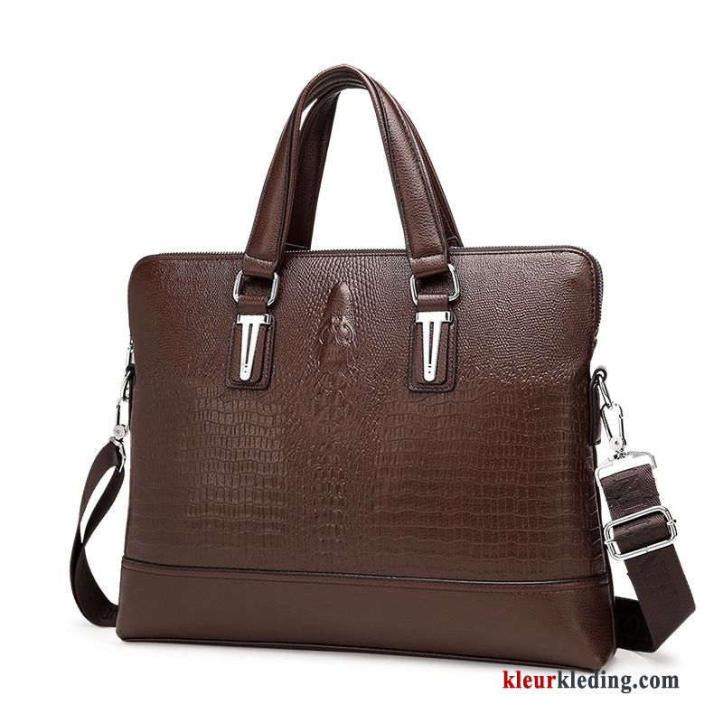 Bruin Leer Heren Handtas Messenger Tas Casual Business