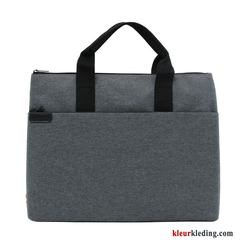 Canvas Aktetas Heren Dames Business Handtas Blauw