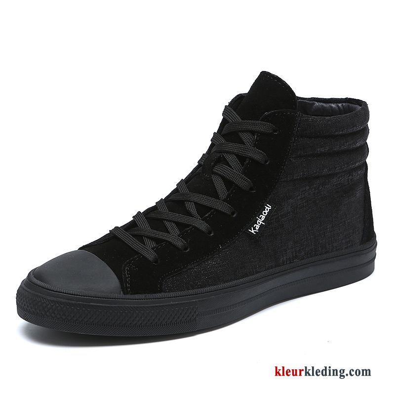 Canvas Korte Laarzen Mannen Schoenen Hoge Herfst Skateboard Schoenen Casual Heren Wit