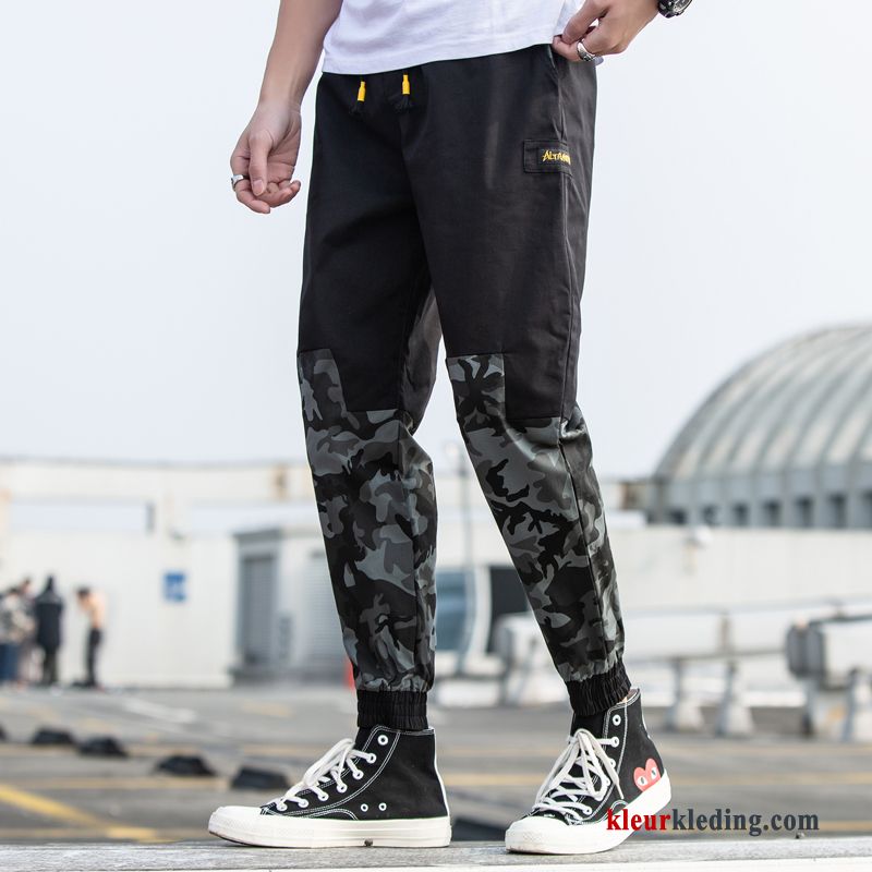 Cargo Broek Camouflage Losse Dunne Grijs Zomer Trendy Merk Heren Casual Broek